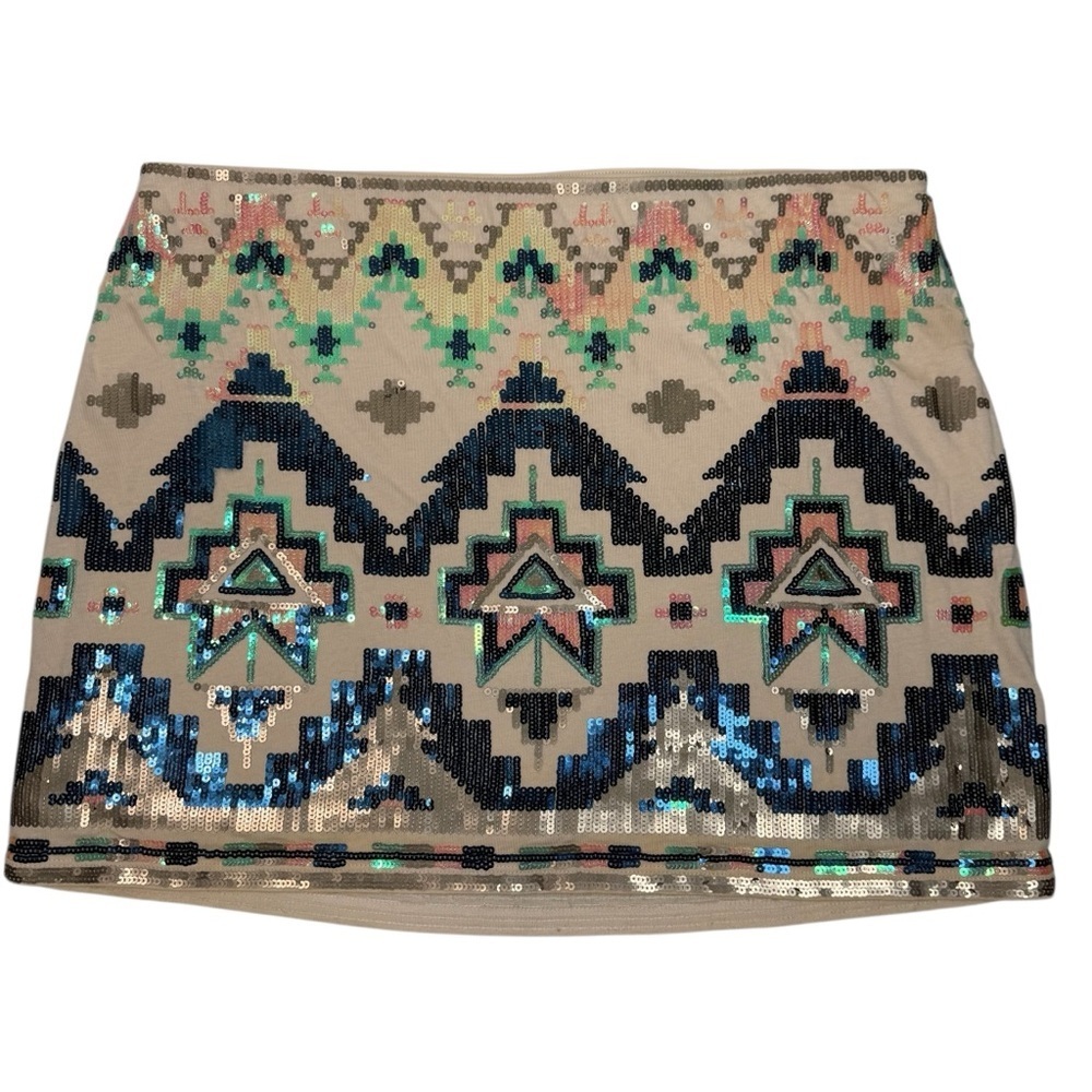 Express Women’s Sequin Embellished Geometric Mini Skirt
Size L